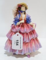 A Royal Doulton figure The Hinged Parasol HN1579 Condition Report:Has cracks to the base of the