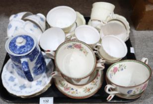 Copeland Spode soup coupes and saucers, and assorted teawares Condition Report:No condition report