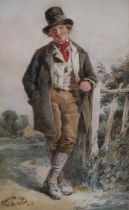 MANNER OF ERSKINE NICOL Jack in full dress,signed, watercolour, dated, 1849, 33 x 21cm Condition