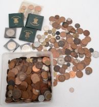 A lot comprising 1 penny coins dating back to Victoria together with various GB and worldwide