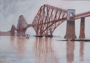 EDNA H. MCLEOD, Forth Rail Bridge, Watercolour, signed, 24 x 34cm, together with another (3)