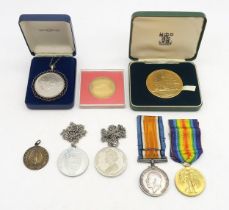 A WW1 medal pair awarded to S-13573 Pte. C.C. Smith of the Royal Highlanders, together with a