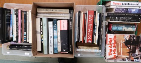 A lot of four boxes of assorted books to include art reference books (4) Condition Report: