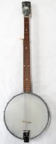 A John Grey & Sons London five string banjo to include various accessories,  finger picks, strings