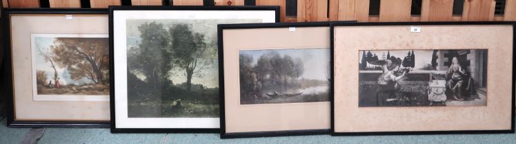 A lot of four assorted prints in ebonised frames (4) Condition Report:Available upon request