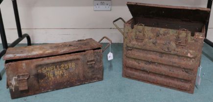 A lot of two assorted British ammunition crates (2) Condition Report:Available upon request