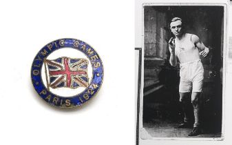 A 1924 PARIS OLYMPICS GREAT BRITAIN TEAM ENAMEL LAPEL BADGE By Fattorini & Sons, Bradford