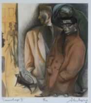 JOHN BYRNE (SCOTTISH B.1940) CORNERBOYS II  Lithograph, signed inscribed and numbered 8/100 in