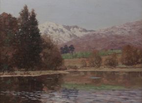 GEORGE HOUSTON RSA RSW RGI (SCOTTISH 1869-1947) SNOW, LOCH AWE  Oil on canvas, signed lower right,