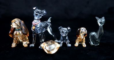 SWAROVSKI CRYSTAL WALT DISNEY CHARACTERS FROM LADY AND THE TRAMP including Lady, Tramp, Danielle,