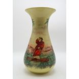 A LARGE WEMYSS WARE VASE by Robert Heron and Son, with flaring neck and tapering baluster body,