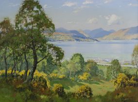 ROBERT HOUSTON RSW (SCOTTISH 1891-1942) THE CLYDE FROM GOUROCK Oil on canvas, signed lower right, 45