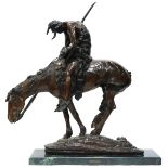 JAMES EARLE FRASER (1876-1953) End of the Trail A large bronze of a native Indian on horseback