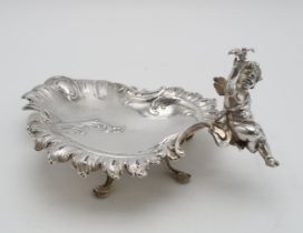 A GERMAN SILVER DISH by Lazarus Witwe Posen, stamped L. Posen, 800 standard, in the Rococo style,