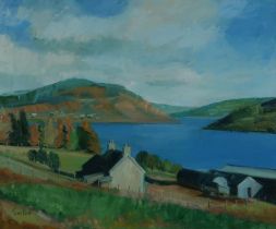 DELNY GOALEN (SCOTTISH 1932-2023)  LOCH TAY  Oil on canvas, signed lower left, inscribed on label