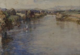 SAMUEL JOHN LAMORNA BIRCH RA RWS RWA (BRITISH 1869-1955) THE RIVER LUNE FROM THE AQUEDUCT