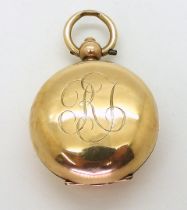 A 9CT SOVEREIGN CASE Birmingham hallmarks for 1905, monogramed to the front of the case. Diameter