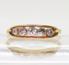 An 18ct gold vintage five stone diamond ring, set with estimated approx 0.18cts, finger size M1/2,
