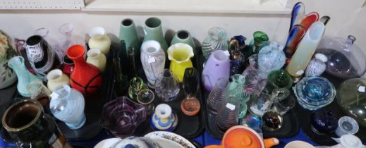 A collection of Caithness and other glass ware, mainly vases and dishes Condition Report:No