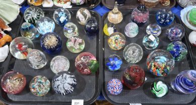 A collection of glass paperweights including Caithness, Mdina and assorted others Condition Report: