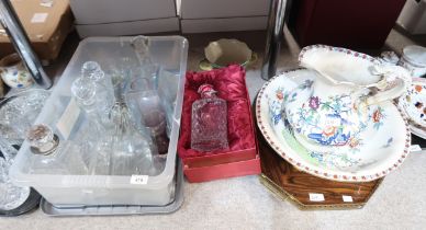 Booths Pompadour washbowl and ewer, assorted glassware etc Condition Report:No condition report