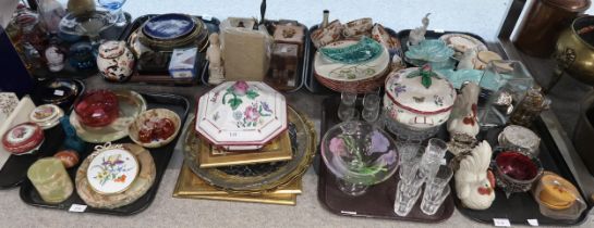 A collection of assorted decorative ceramics and glass, onyx etc Condition Report:No condition