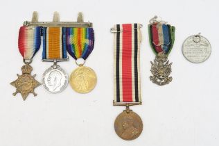 A WW1 medal group of three, awarded to S-14292 Pte. R.M. Davidson of the Cameron Highlanders,