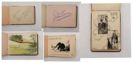 An early-20th century album of sketches and autographs, to include original artwork by Eileen D.