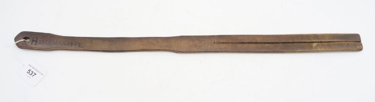 A heavyweight school tawse by John J. Dick of Lochgelly Condition Report:Available upon request