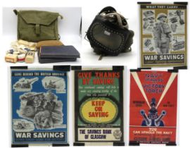 Four various WW2 War Savings propaganda posters, including an example for the Rutherglen Office of