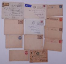 A small collection in an Improved Postage Stamp Album circa 1891 with good G.B. India, Hong Kong,