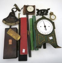 Assorted measuring instruments, to include a boxwood rope gauge by John Rabone & Sons, Birmingham,