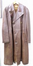 A leather motorist's double-breasted overcoat by Adastra, large size Condition Report:Available upon