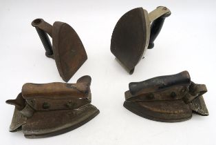 Four various vintage clothes irons Condition Report:Available upon request