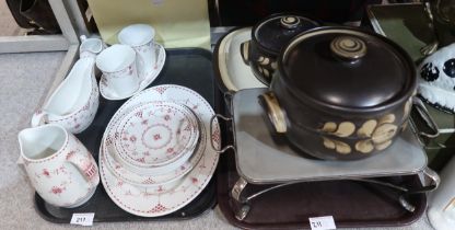 Furnivals Denmark pattern tableware's, Denby casserole pots and an EP warmer Condition Report:No