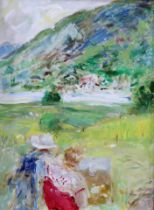 THORA CLYNE (SCOTTISH 1937-2020)  WILDCARD ARTISTS, WINDERMERE  Oil on canvas, signed lower right,