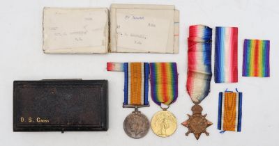 A partial WW1 medal group awarded to S1037 Sjt. S. Campbell of the Royal Engineers, a 1914-15 Star