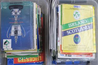 A large collection of rugby and football programmes, to include Scotland vs. Ireland at Lansdowne