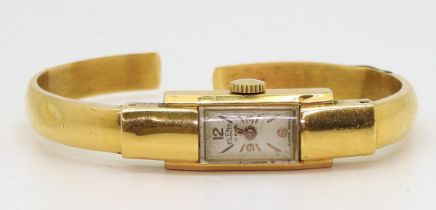 An 18ct gold ladies Plena bangle watch, weight 12.8gms Condition Report:Available upon request