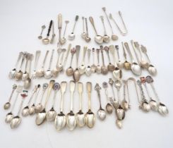 A collection of silver flatware including a Scottish Provincial silver pointed-end tea spoon, a John