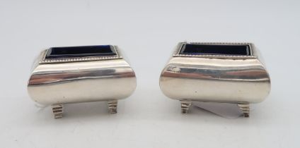 A matched pair of George III silver salts, by Solomon Hougham, one 1805, the other 1814, of