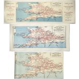 Original Great Western railway carriage prints x3; Diagram map 21in x 11.5in, Diagram Map 21in x