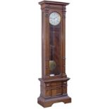 Great Eastern Railway floor standing mahogany cased clock. The 9 inch silvered wax filled dial has