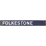 Southern Railway destination board enamel FOLKESTONE from the departure board at either Charing