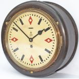 Post Office double sided 10 inch mahogany cased dial clock fitted with an English going barrel