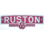 Ruston diesel locomotive Radiator Plate RUSTON DIESEL ELECTRIC BTH. Ex British Railways PWM 650