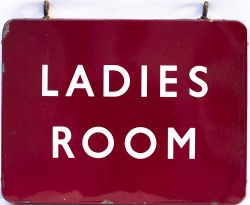 BR(M) FF enamel railway sign LADIES ROOM. Double sided complete with original hanging hooks. Both