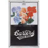 Advertising enamel sign CARTERS TESTED SEEDS with pictorial image of Carters Giant Flowered Sweet