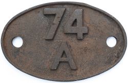Shedplate 74A Ashford 1950-October 1958. This ex SR shed had six King Arthurs in an allocation of 60