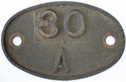 Shedplate 30A Stratford until 1973. As fitted to some of the depot's Diesel locomotives. In original